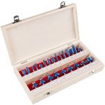 Router Bit Set- 24 Piece Kit with ¼” Shank and Wood Storage Case By Stalwart (Woodworking Tools for Home Improvement and DIY)