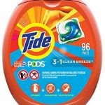 Tide PODS Laundry Detergent Liquid Pacs, Clean Breeze Scent, HE Compatible, 96 Count (Packaging May Vary)