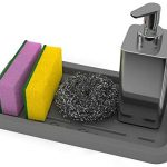 GOOD TO GOOD Silicone Sponges Holder - Kitchen Sink Organizer Tray for Sponge, Soap Dispenser, Scrubber and Other Dishwashing Accessories